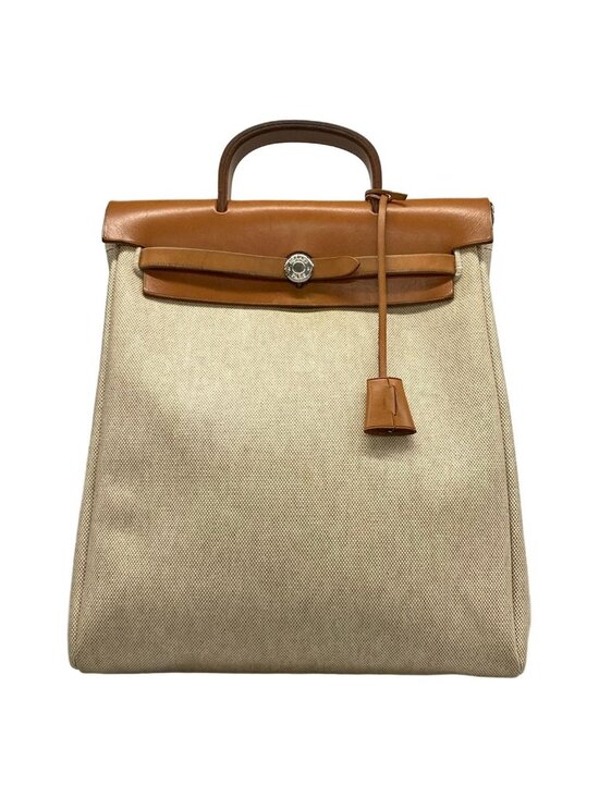 Hermes Backpack Herbag a Dos Ivory Brown main image 13